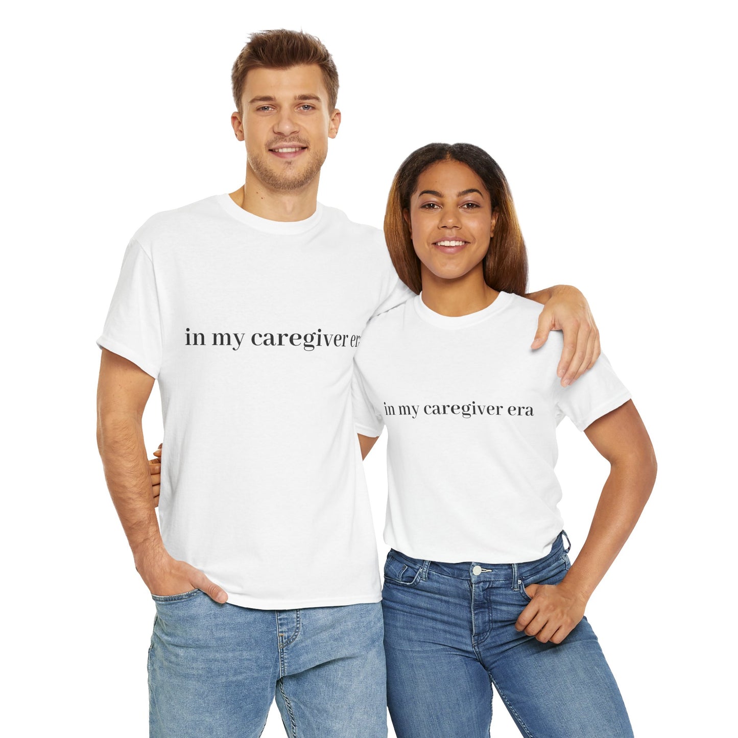 Caregiver Era Unisex Tee, Comfortable Cotton Caregiver T-Shirt, Inspirational Gift for Nurses, Supportive Apparel for Caregivers