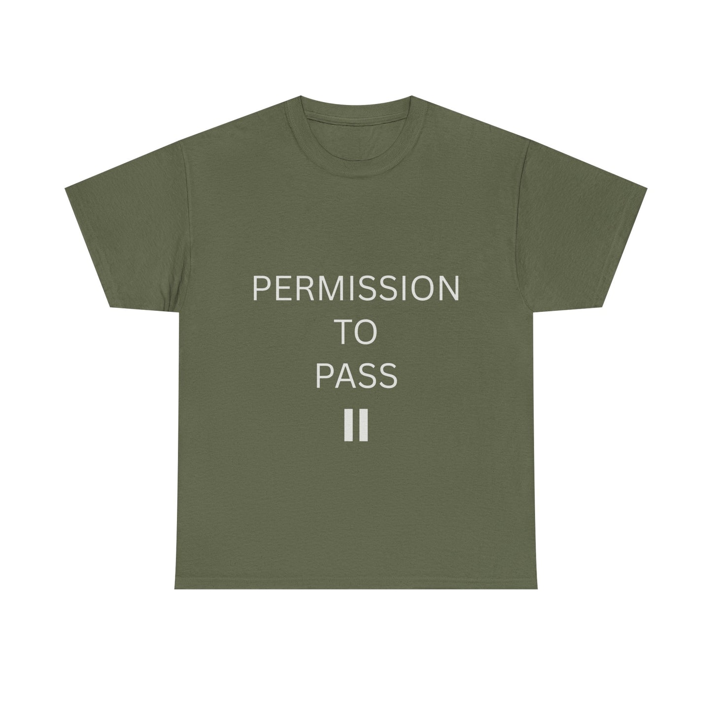 Unisex Cotton Tee - 'Permission to Pass' Statement Shirt with free pause necklace, Casual Wear, Gift for Friends, Birthday, Everyday Style, Motivation Tee