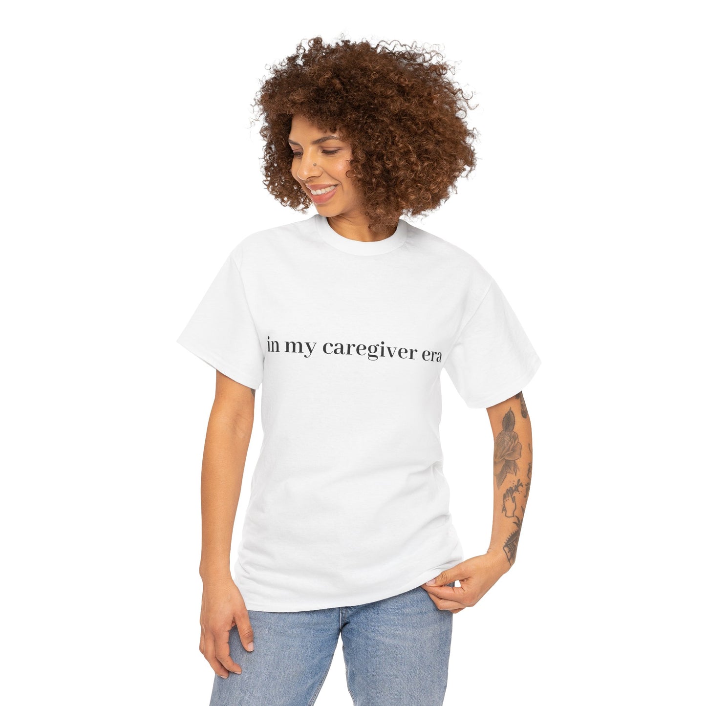 Caregiver Era Unisex Tee, Comfortable Cotton Caregiver T-Shirt, Inspirational Gift for Nurses, Supportive Apparel for Caregivers
