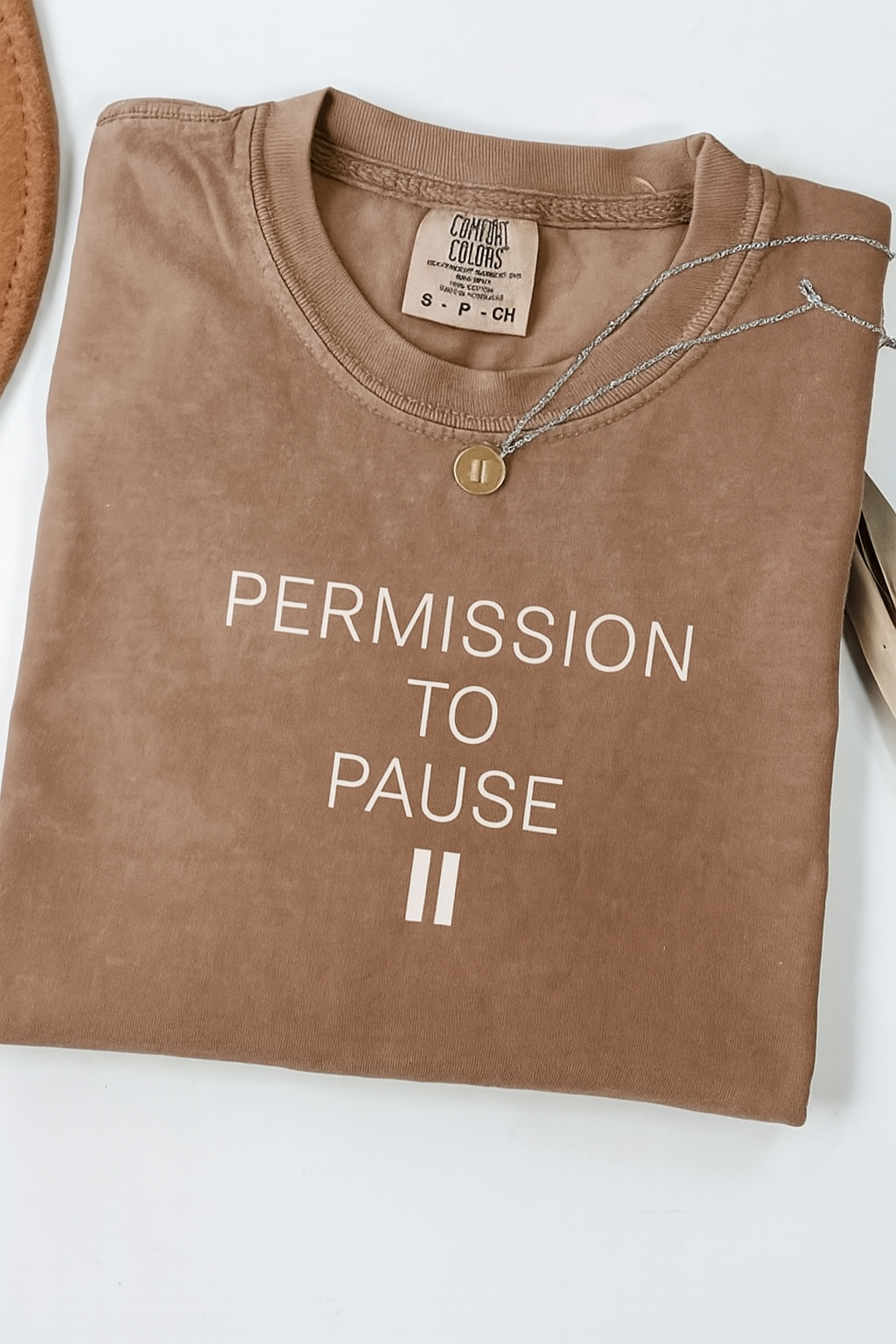 Unisex Cotton Tee - 'Permission to Pass' Statement Shirt with free pause necklace, Casual Wear, Gift for Friends, Birthday, Everyday Style, Motivation Tee