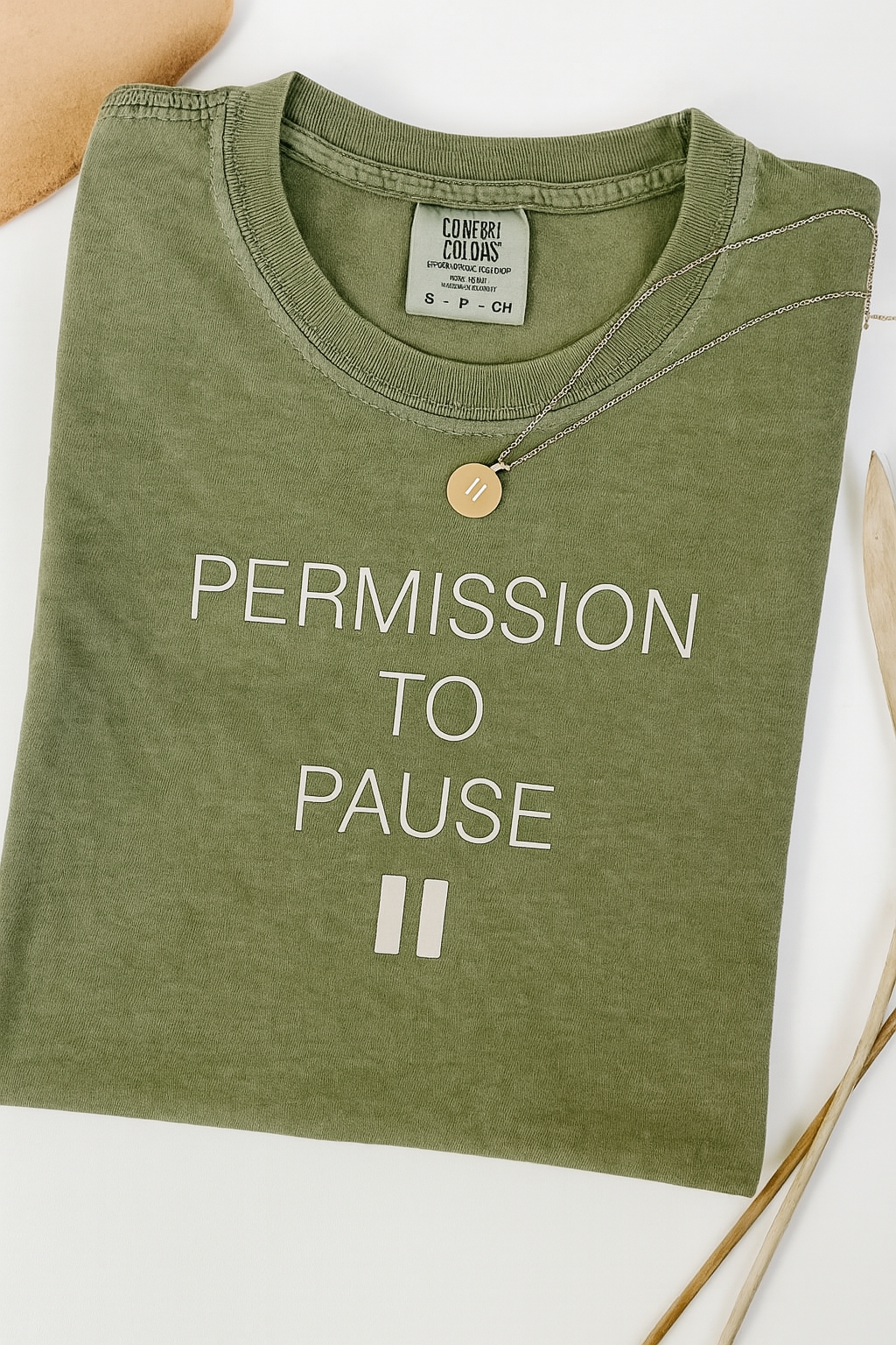 Unisex Cotton Tee - 'Permission to Pass' Statement Shirt with free pause necklace, Casual Wear, Gift for Friends, Birthday, Everyday Style, Motivation Tee