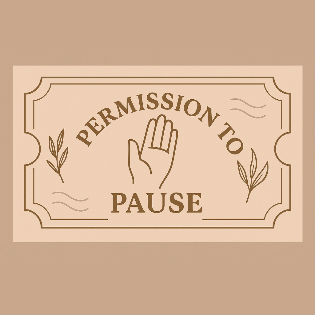 “Permission to pause” postcard