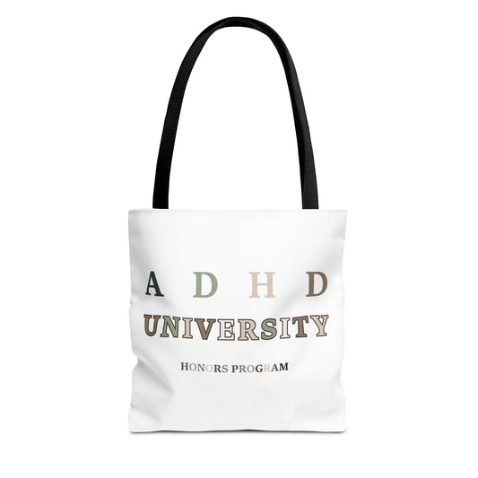 ADHD University Tote Bag - Perfect for Students, Gifts for Graduates, School Spirit, Eco-Friendly Shopping, Academic Pride