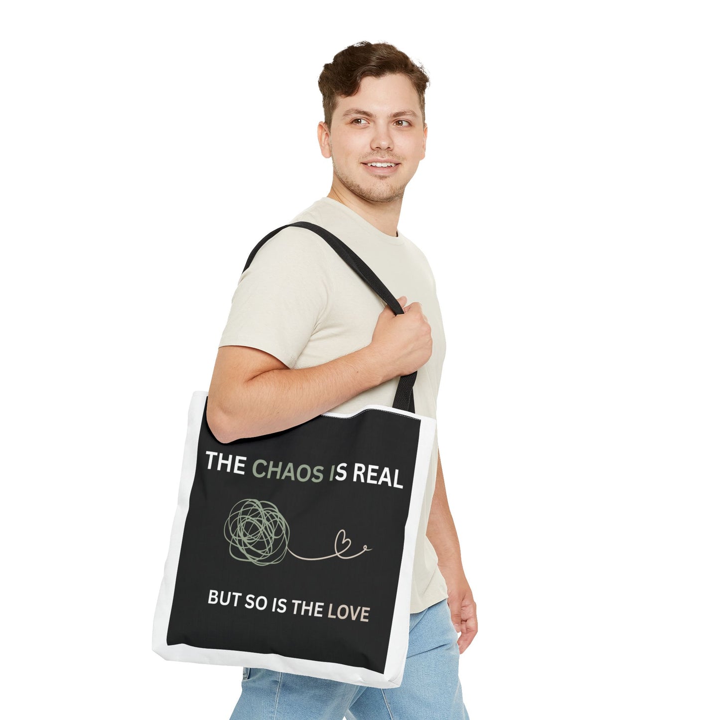 The Chaos is Real Love Tote Bag - Stylish & Functional for Everyday Use