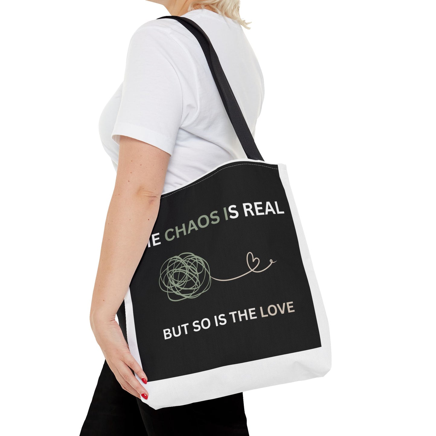 The Chaos is Real Love Tote Bag - Stylish & Functional for Everyday Use