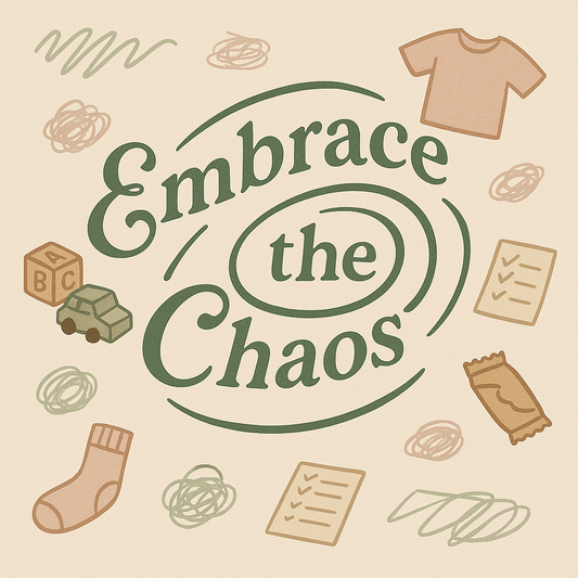 “Embrace the chaos" postcard