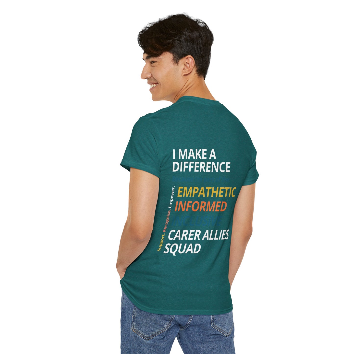 Heartfelt Unisex Heavy Cotton Tee - Empathetic Allies, Inclusive Wear, Gift for Caregivers, Supportive Apparel, Everyday Comfort Tee