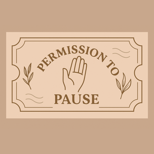 “Permission to pause” postcard