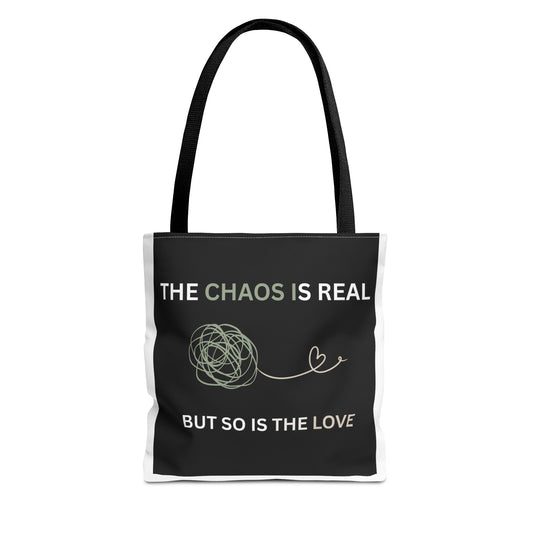 The Chaos is Real Love Tote Bag - Stylish & Functional for Everyday Use