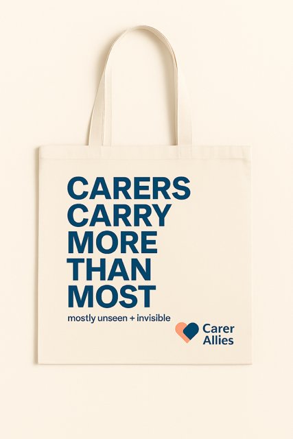 Carers Carry More Than Most – Tote + Iron-On Patch Set